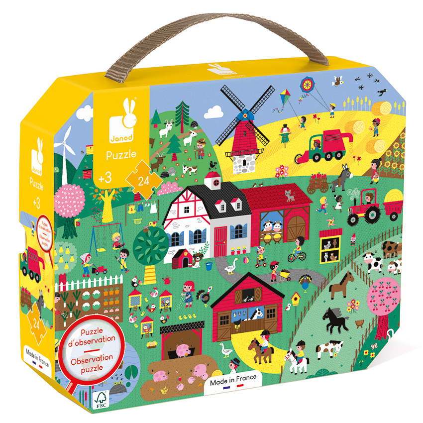 Janod - Farm Observation Puzzle 24pc