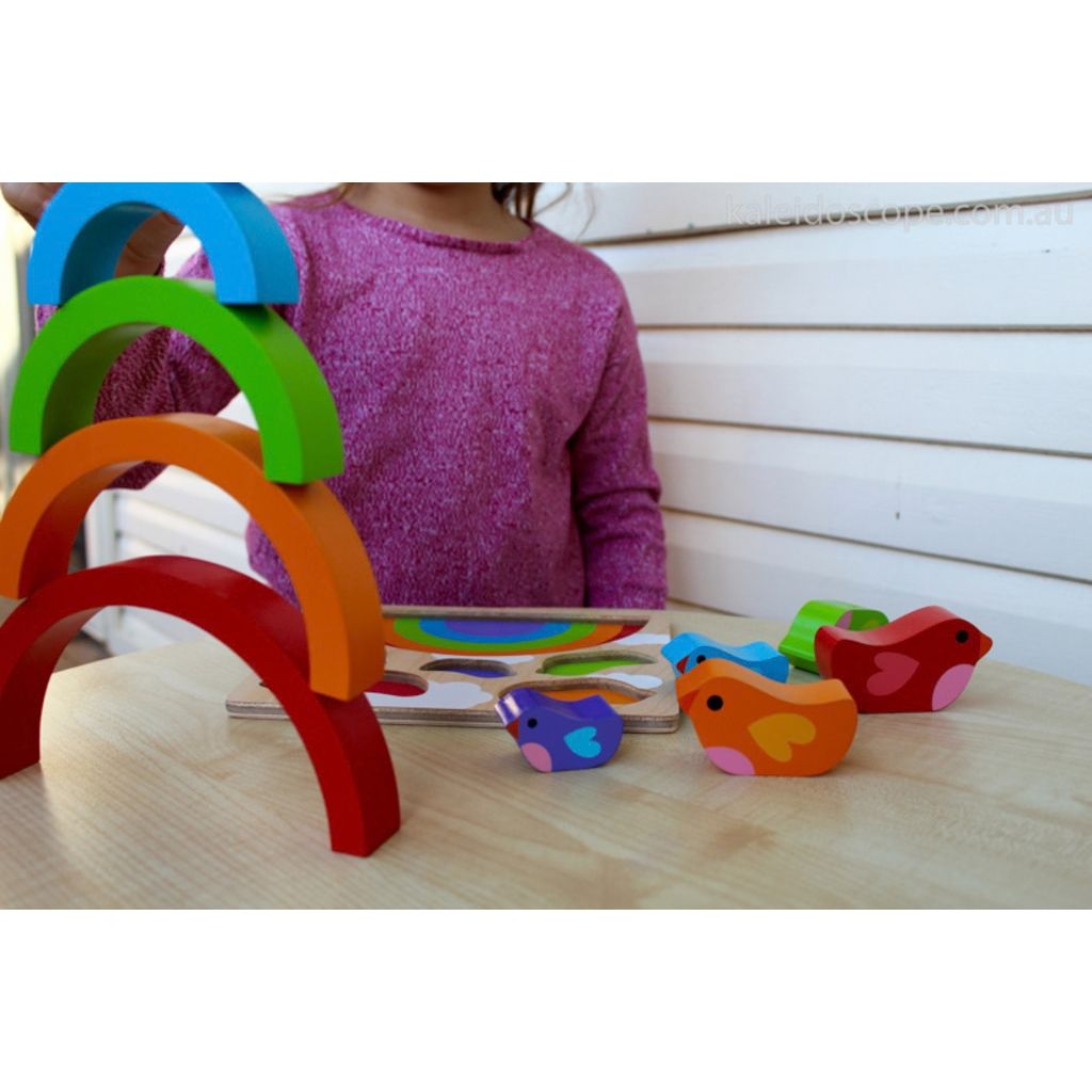 Kiddie Connect Bird and Rainbow Puzzle in its packaging, a first puzzle for colour recognition