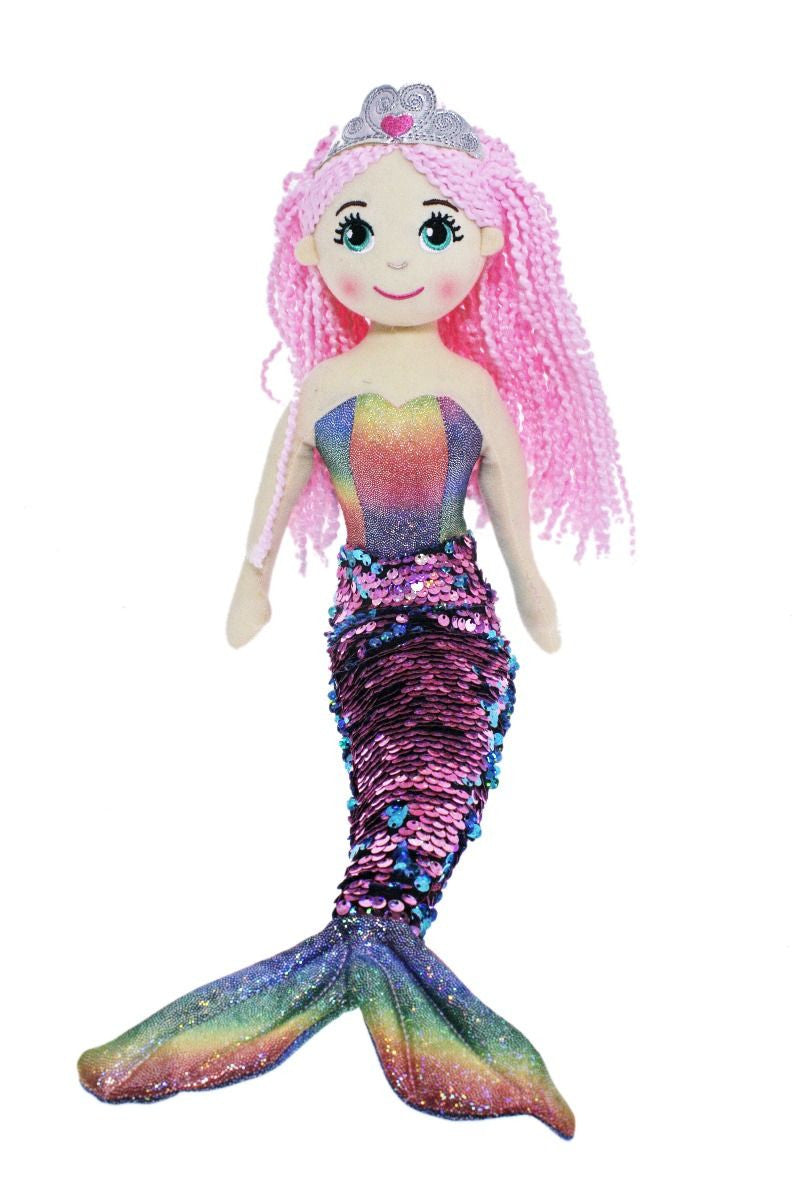 Cotton Candy - 45cm KENDRA Pink/Blue Flip Sequined Tail Mermaid
