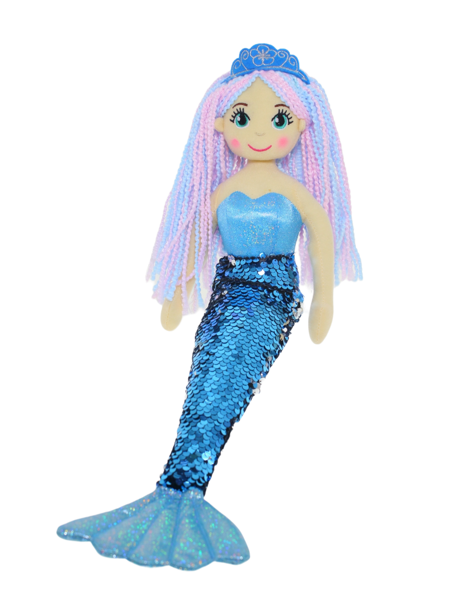 Cotton Candy - 70cm Attina Blue Flip Sequinned Tail Mermaid