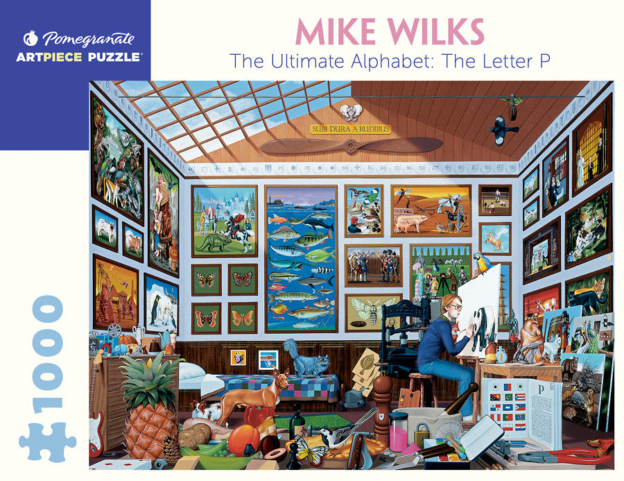 Pomegranate 1000pc Puzzle - Mike Wilks: The Ultimate Alphabet: The Letter P