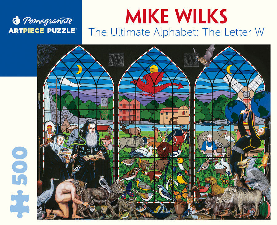 Pomegranate 500pc Puzzle - Mike Wilks: The Ultimate Alphabet: The Letter W