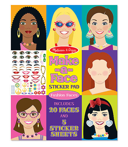 Melissa & Doug - Make-a-Face - Fashion Faces Sticker Pad *Minor Crease in Corner*