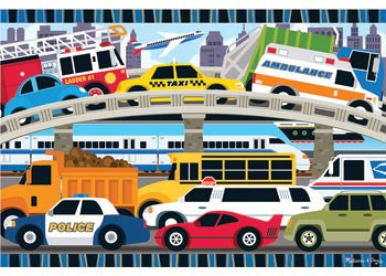 Melissa & Doug - Traffic Jam Floor Puzzle 24pce