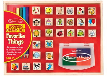 Melissa & Doug - Favorite Things Wooden Stamp Set