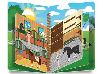 Melissa & Doug - Reusable Puffy Sticker Deluxe Horse Scene Riding Club