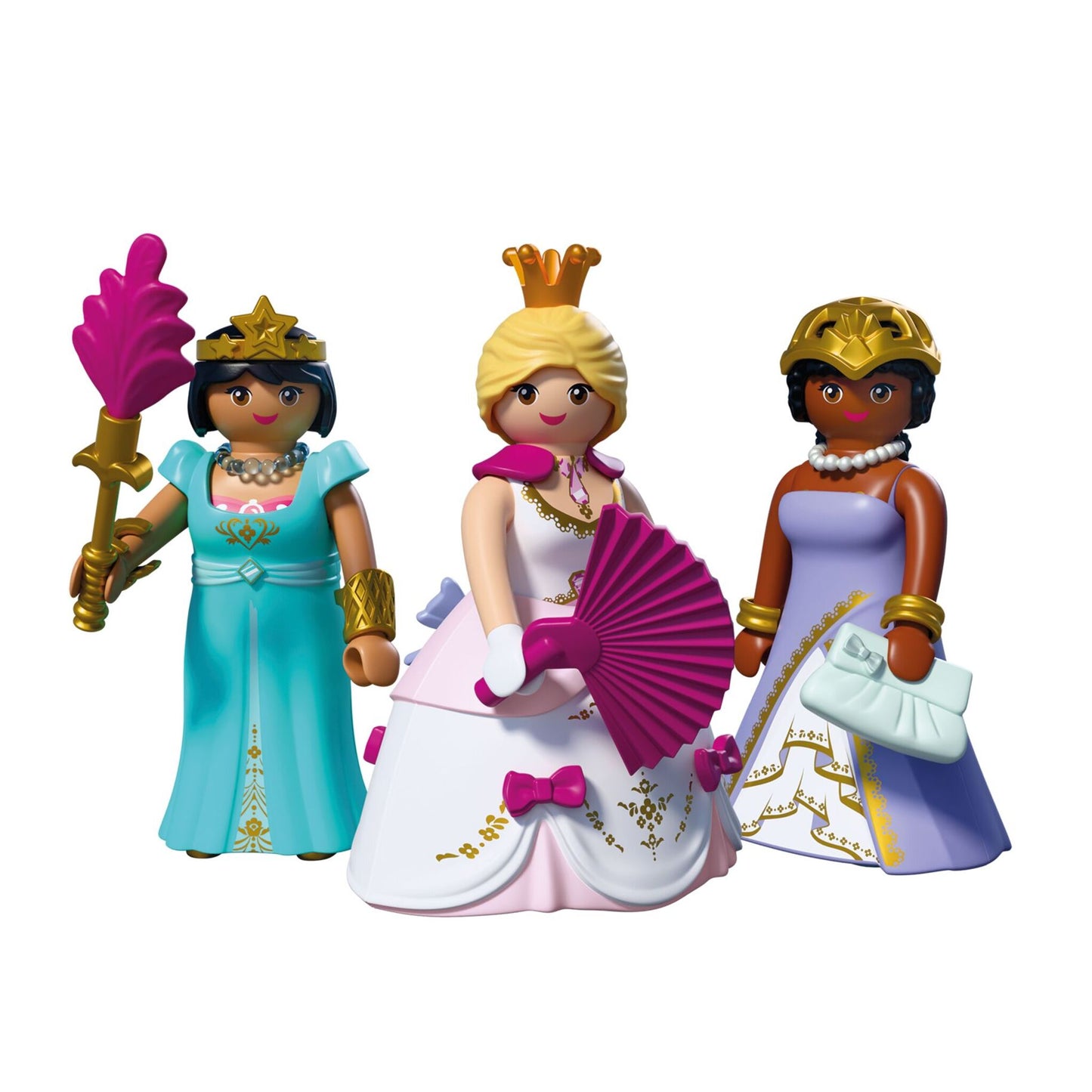 PLAYMOBIL Three Princesses 72055 featuring three princess figures with interchangeable dresses, crowns and royal accessories