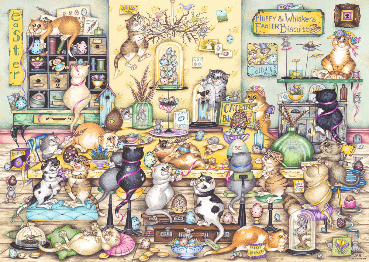 Ravensburger 1000pc - Crazy Cats... Easter Eggstravaganza Puzzle