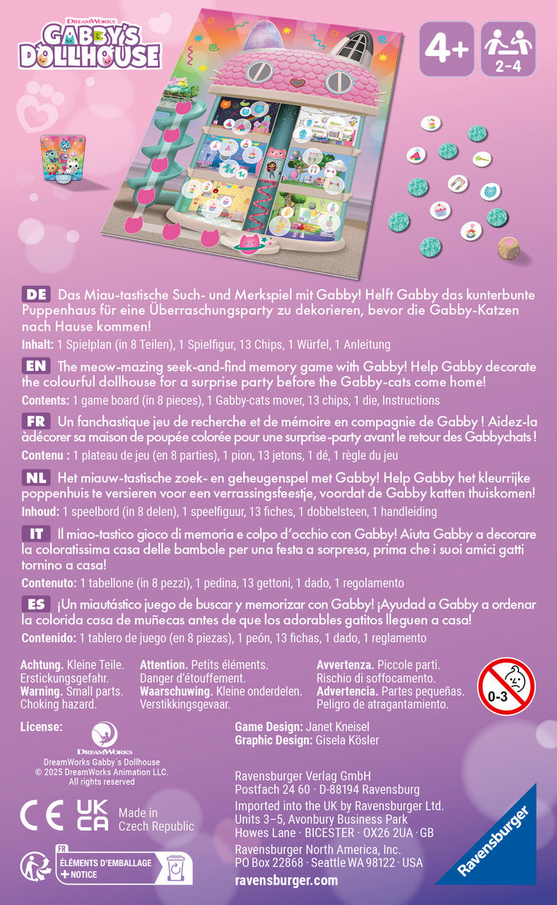 Ravensburger - Gabby's Dollhouse - Helping Gabby Bring-Along Game