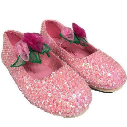 Fairy Girls - Rose Sequin Shoes - Light Pink