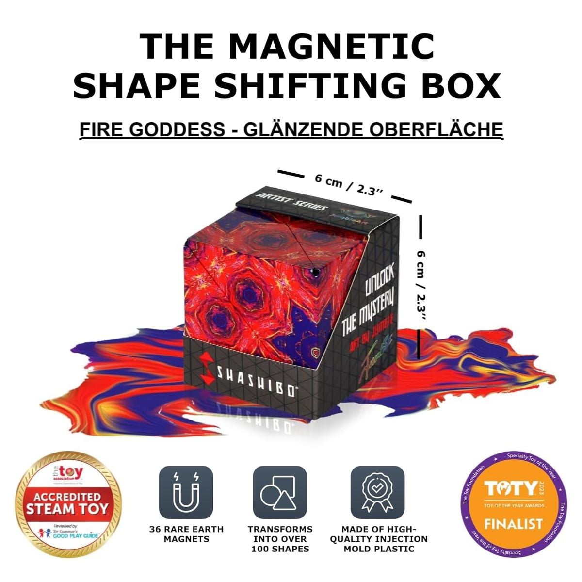 Shashibo Puzzle Cube - Fire Goddess | Magnetic Transforming Puzzle