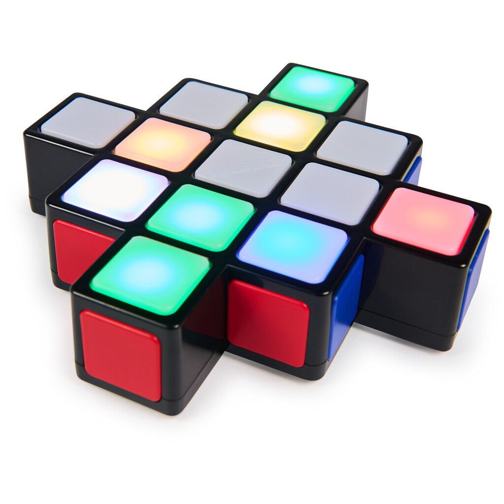 Rubik's Rush tucked into a backpack pocket, sized to travel for road trips and long flights
