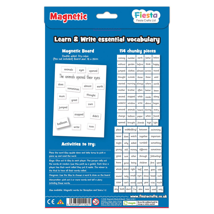 Fiesta Crafts - Magnetic Words School Years 3, 4 and 5