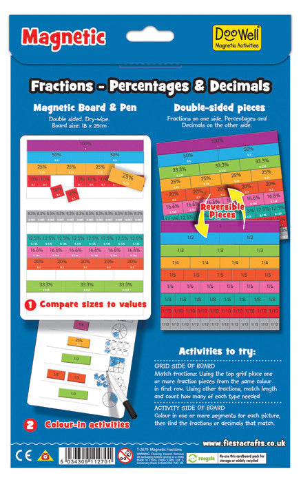 Fiesta Crafts - Magnetic Fractions With Percentages & Decimals