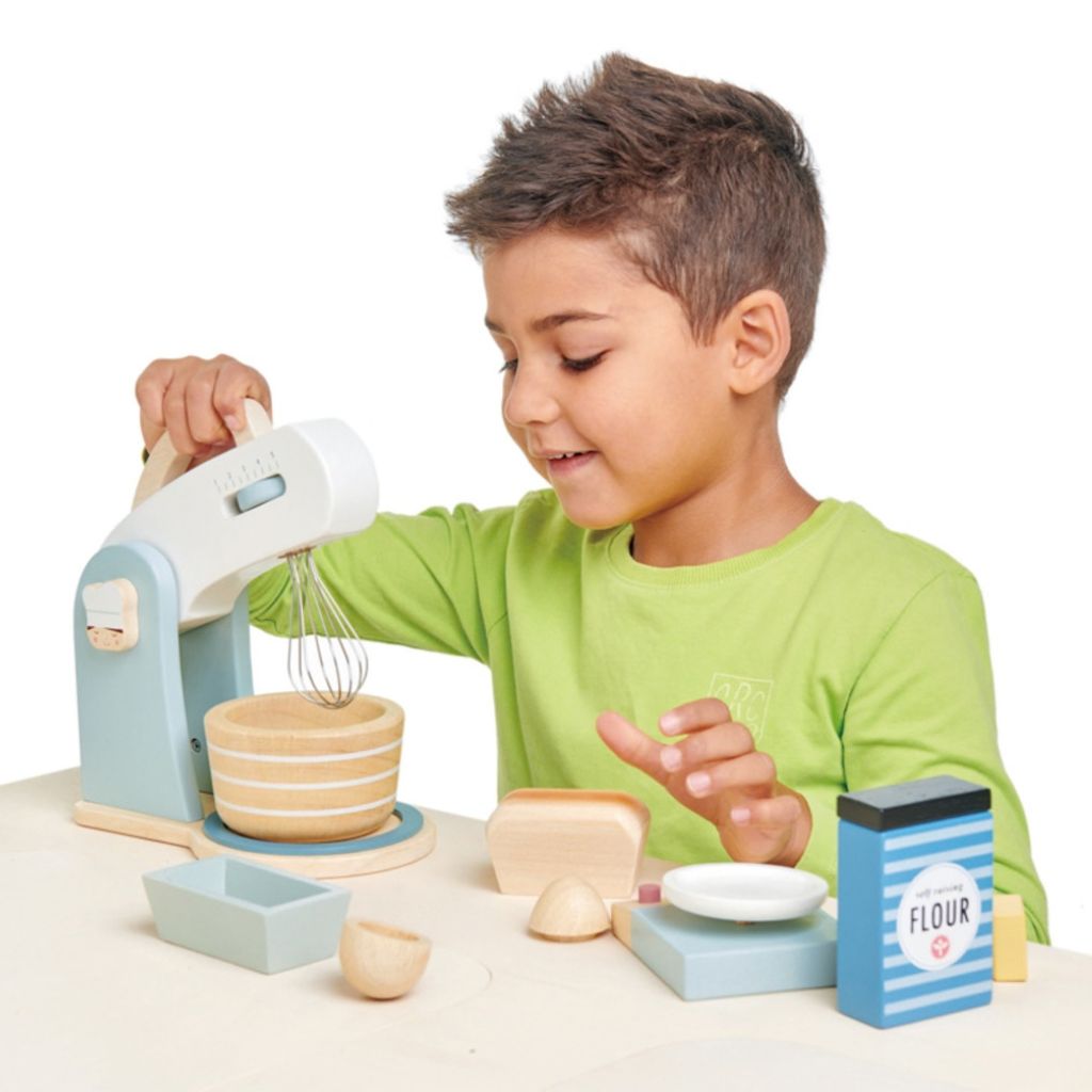 Tender Leaf Toys Home Baking Set in its gift box, a rubberwood bakery set for ages 3 and up