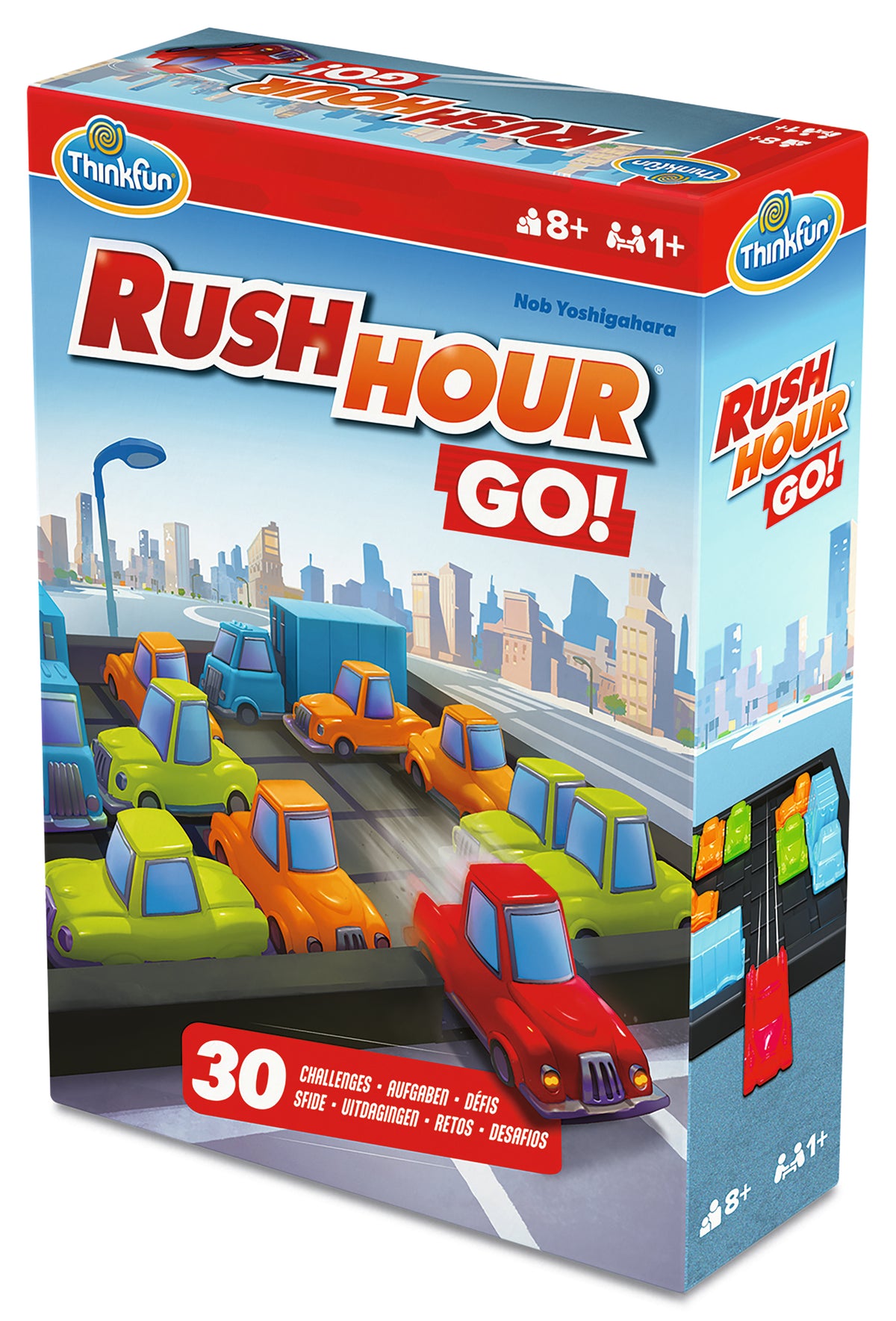ThinkFun Rush Hour Go 76680 preschool traffic logic puzzle game with colourful vehicles and challenge cards