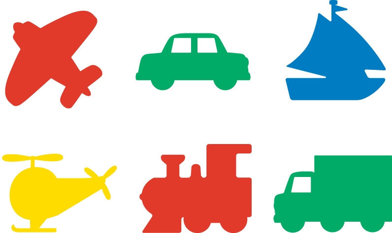 Educational Colours - Transport Stencils Set of 6