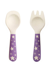 Sunnylife - Eco Kids Bamboo Plate + Spoon & Fork (unboxed)