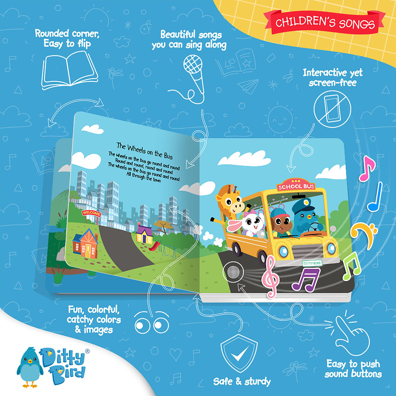 Ditty Bird - Children's Songs Board Book