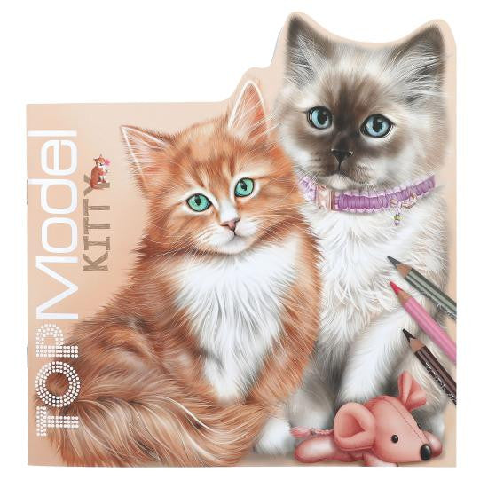 Top Model - Kitty Shaped Colouring Book