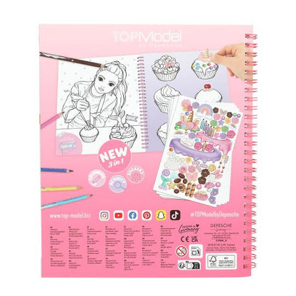 TOPModel - Cake & Bake Colouring Book With Sequins