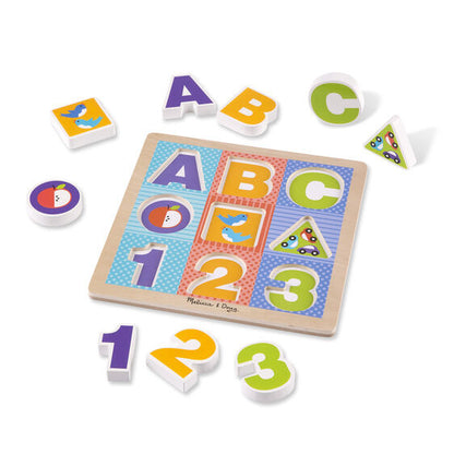 Melissa & Doug - First Play - Wooden ABC-123 Chunky Puzzle