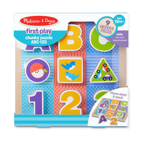 Melissa & Doug - First Play - Wooden ABC-123 Chunky Puzzle