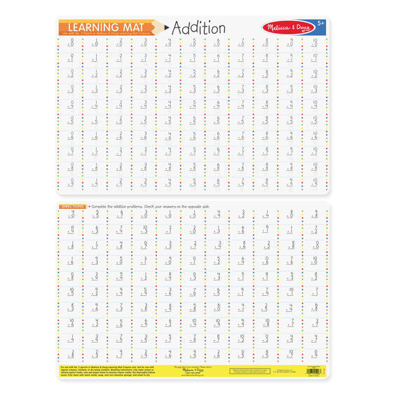 Melissa & Doug - Addition  Write-A-Mat