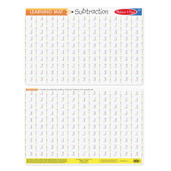 Melissa & Doug - Subtraction  Write-A-Mat