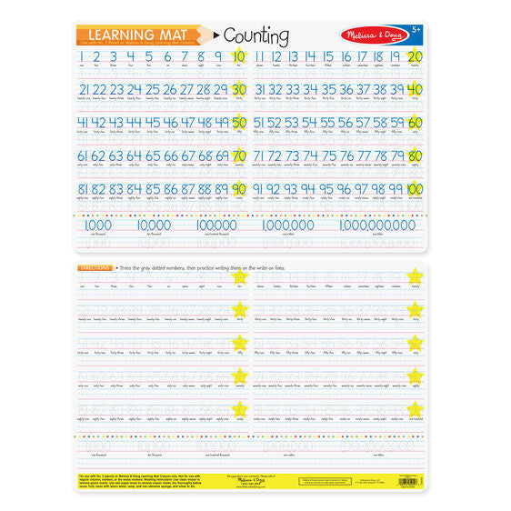 Melissa & Doug - Counting to 100 Write-A-Mat