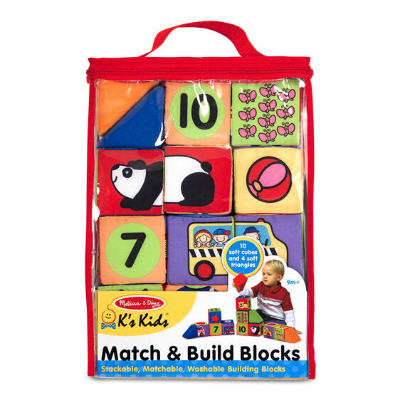 Melissa & Doug - K's Kids - Match & Build Soft Blocks