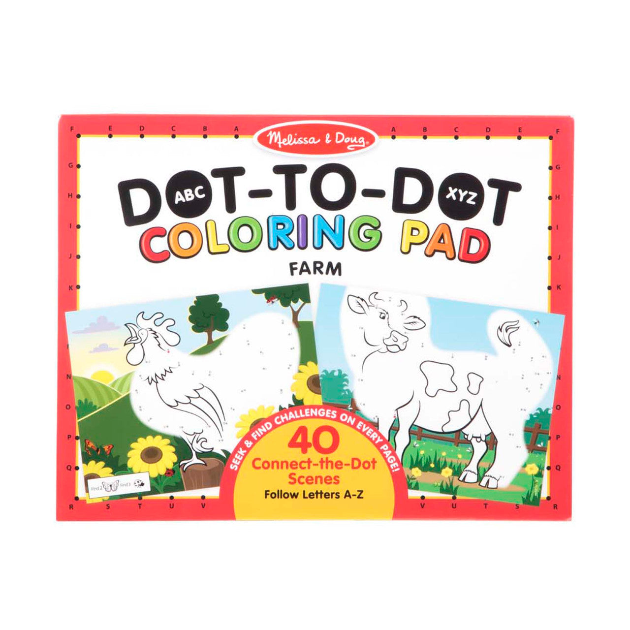 Melissa & Doug - ABC Dot-to-Dot Coloring Pad - Farm