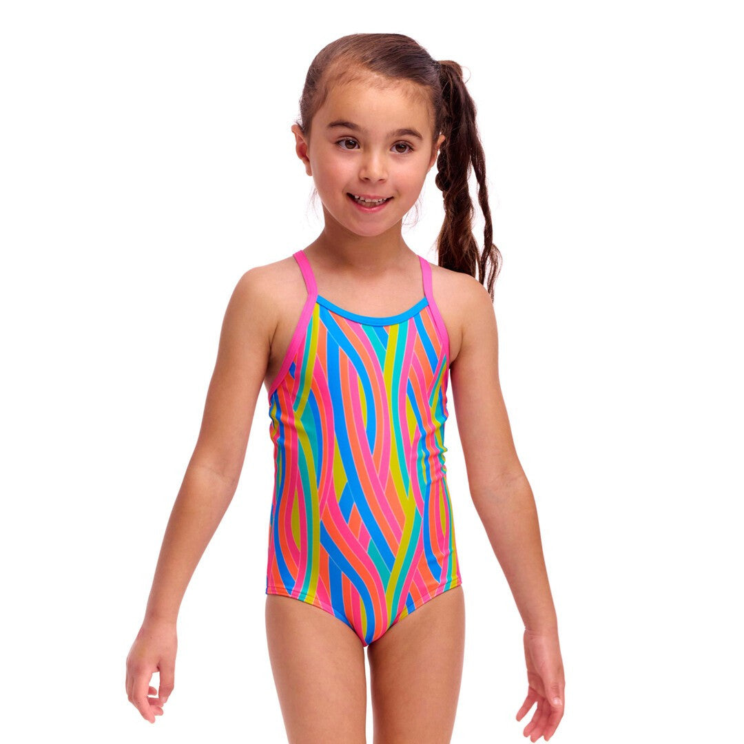 Funkita - Toddler Girl's One Piece Swimmers - Swirly Straws