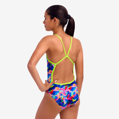 Funkita - Girl's Single Strap One Piece Swimmers - Wet Wave