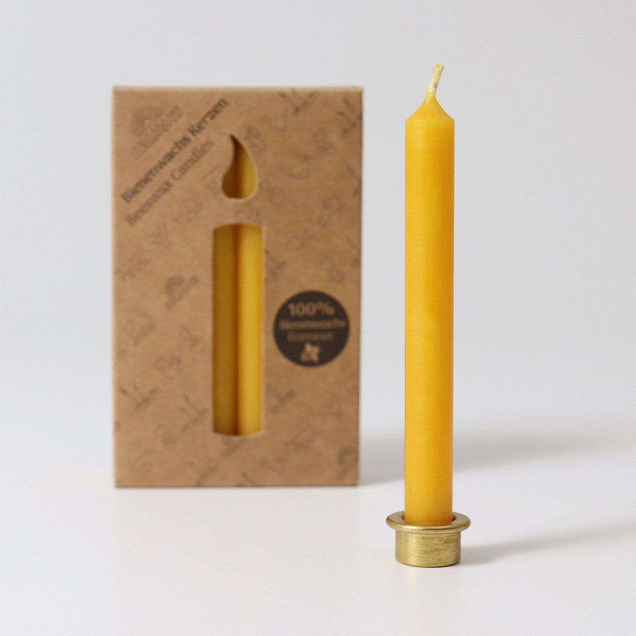 Grimm’s Amber Beeswax Candles (100%) VE 12 pack