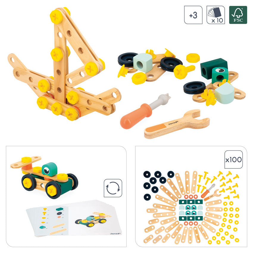 Janod - Bricokids DIY Construction Kit 100pc