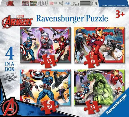Ravensburger  - Marvel Avengers 4 in a Box - 12, 16, 20, 24pc