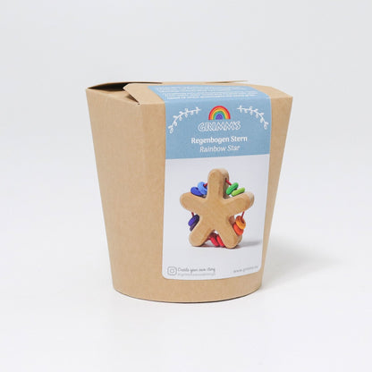 Grimm's - Rainbow Rattle Star with Beads