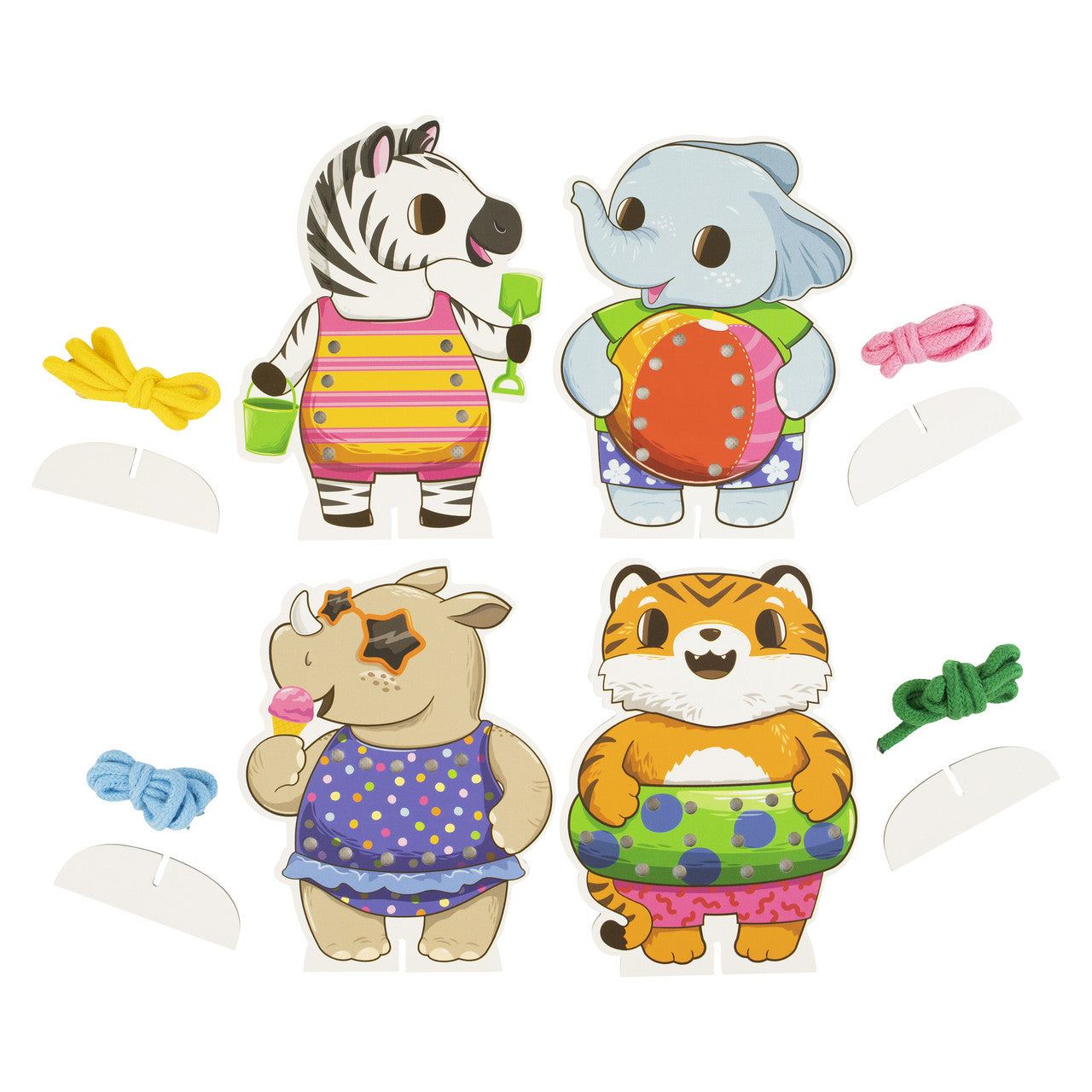 Tiger Tribe Lacing Cards Set - Beach Party