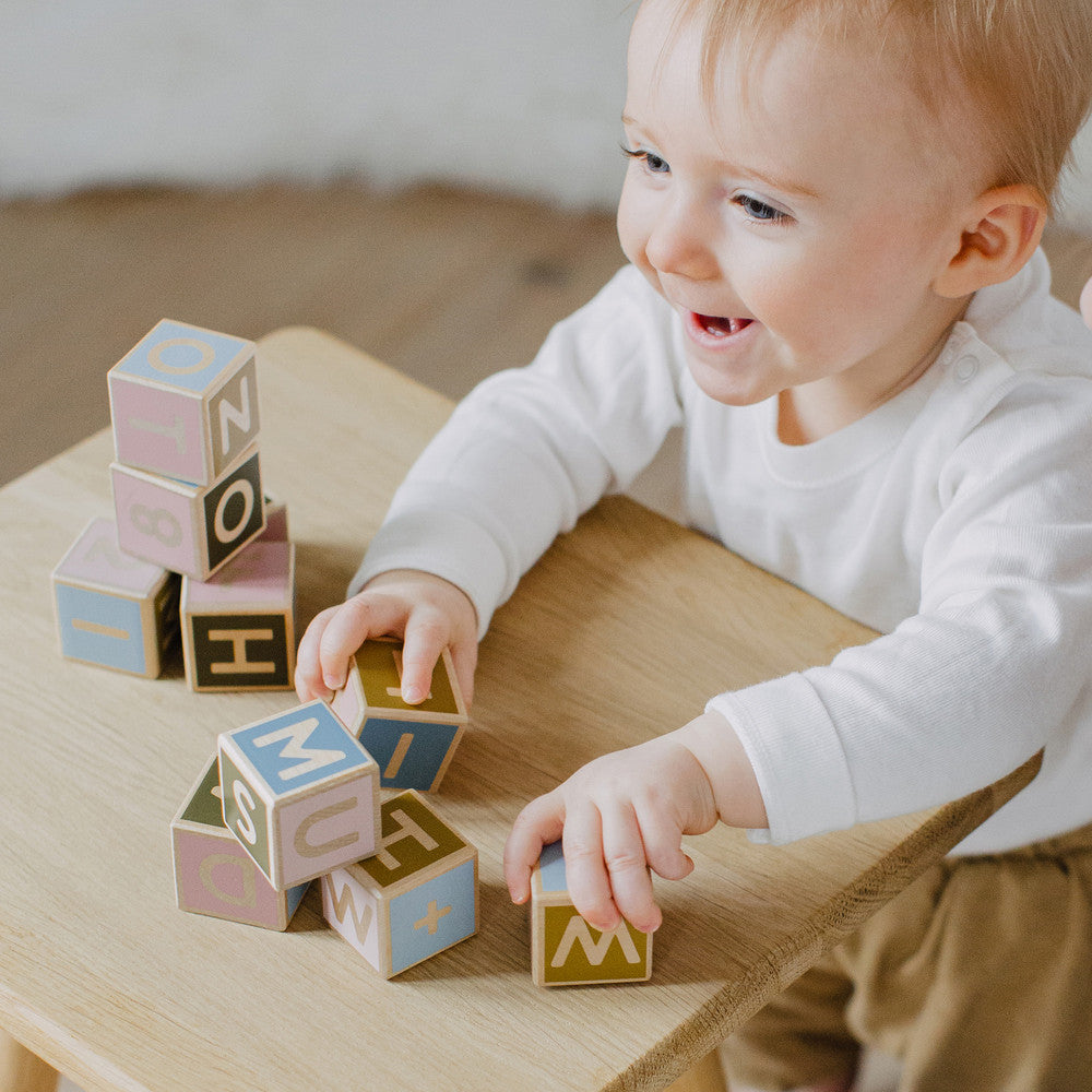 Micki - Wooden Letters and Numbers Building Blocks 36 pcs