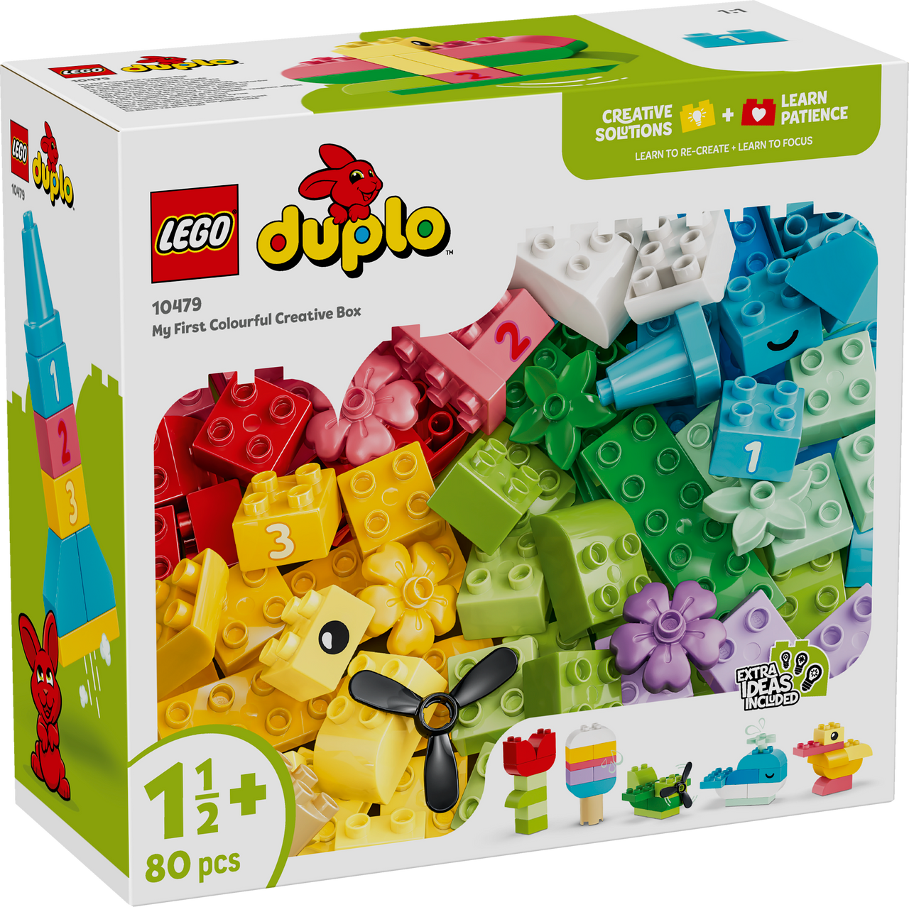 LEGO DUPLO Colourful Creative Box 10479 featuring 80 colourful building bricks for creating animals, vehicles, flowers and more