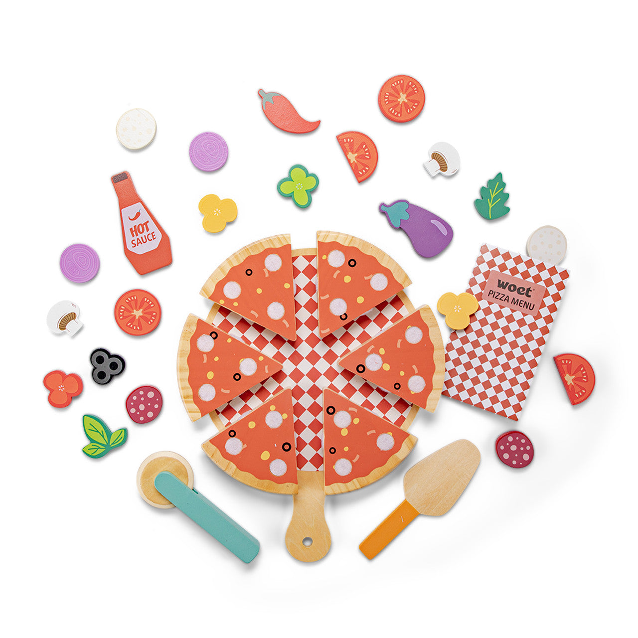 Woet by New Classic Toys - Pizza Play Food Set