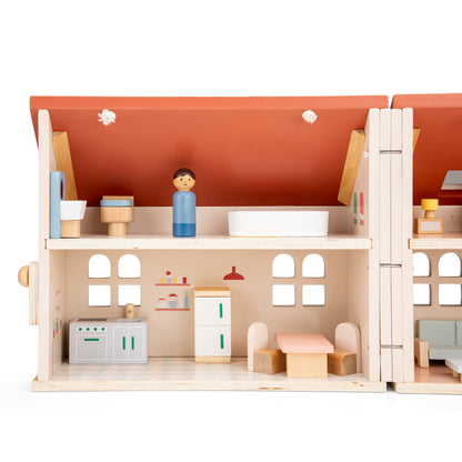 Woet by New Classic Toys - Folding Doll's House with Furniture