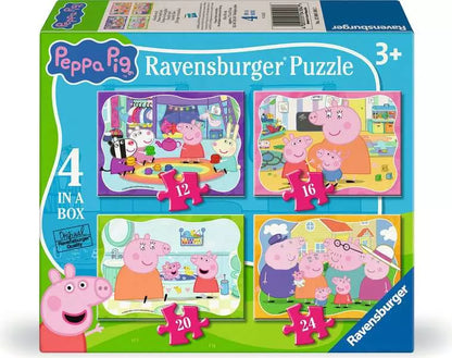 Ravensburger - 4 in a Box - Peppa Pig Family & Friends Puzzle - 12, 16, 20, 24pc Puzzles