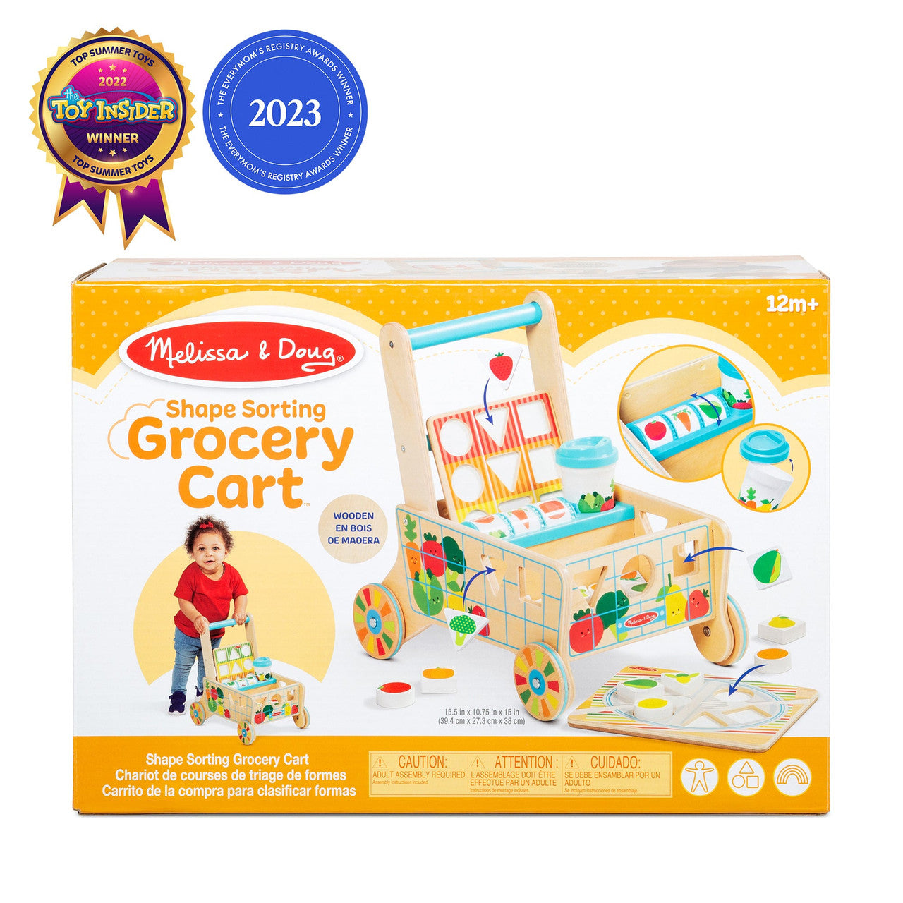 Melissa & Doug -  Wooden Shape Sorting Grocery Cart