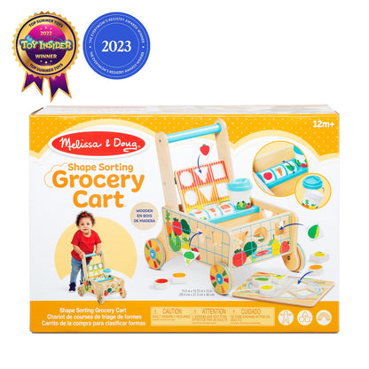 Melissa & Doug -  Wooden Shape Sorting Grocery Cart