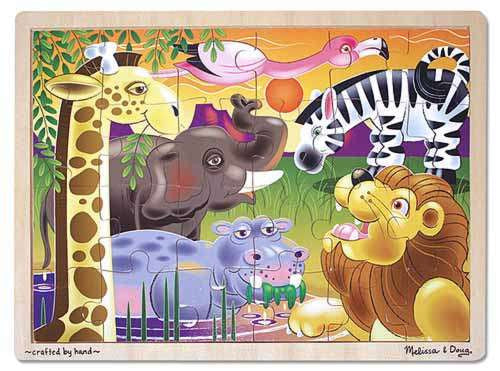 Melissa & Doug - African Plains Wooden Jigsaw Puzzle - 24 Pieces