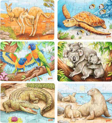 Goki - Travel Size Mini Australian Animals Puzzle 24pcs - Crocodile