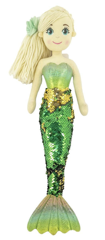 Cotton Candy - 45cm SOPHIE Green/Gold Flip Sequined Tail Mermaid