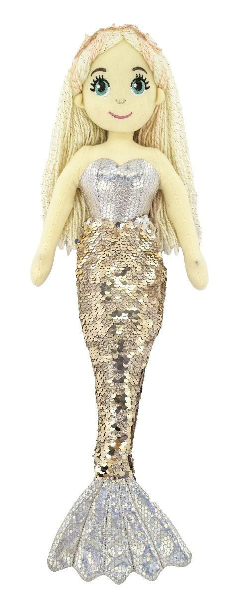 Cotton Candy - 45cm ELLA Silver/Gold Flip Sequined Tail Mermaid